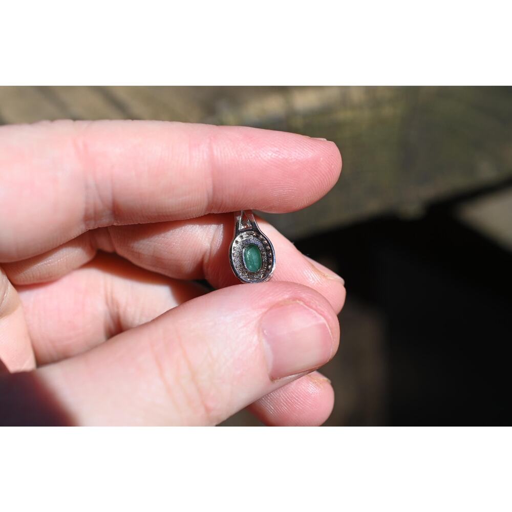 Emerald pendant in 925 sterling silver - Picture 3 of 4